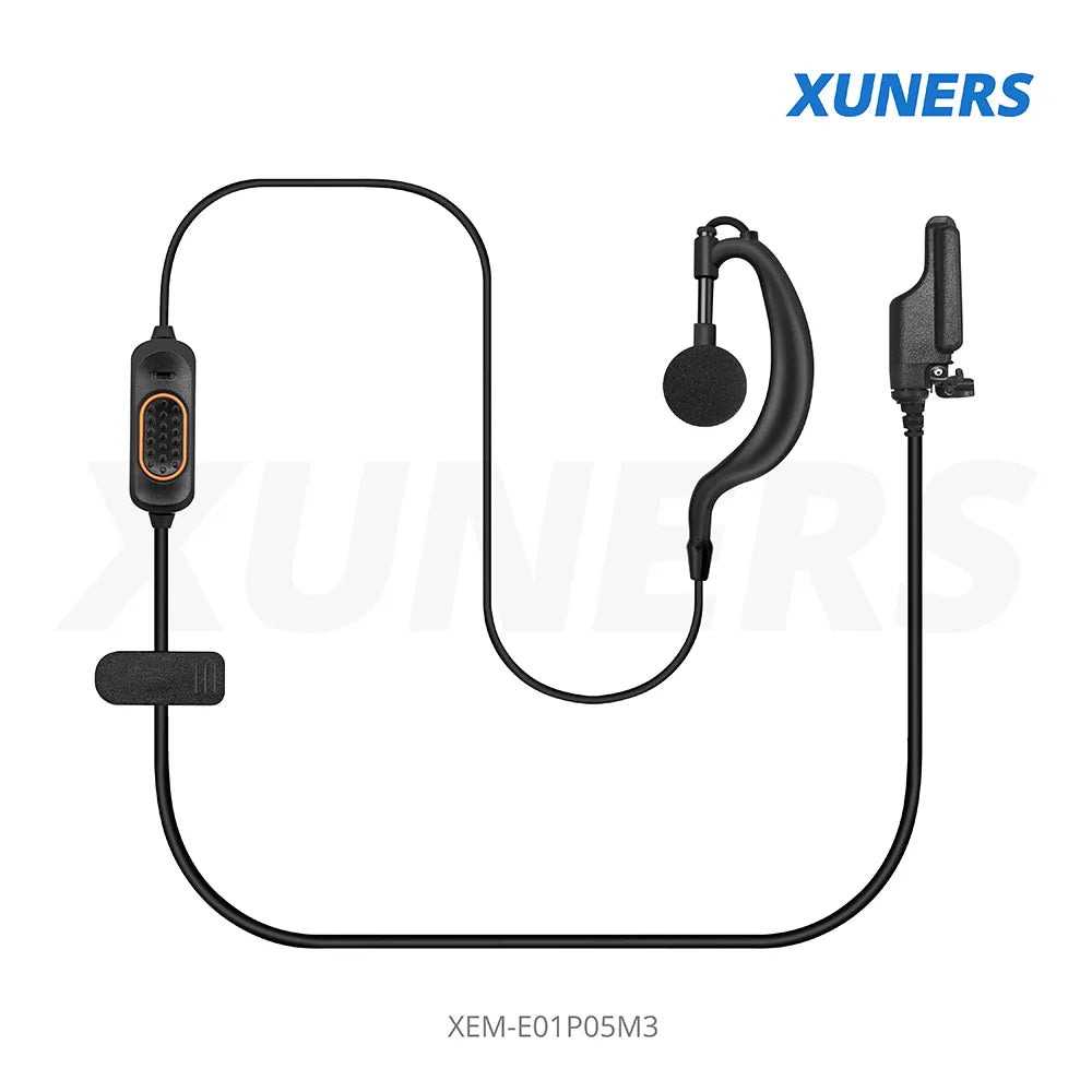 XEM-E01P05M3 For Motorola Two-way Radio Ear-hanger Earplug Headset