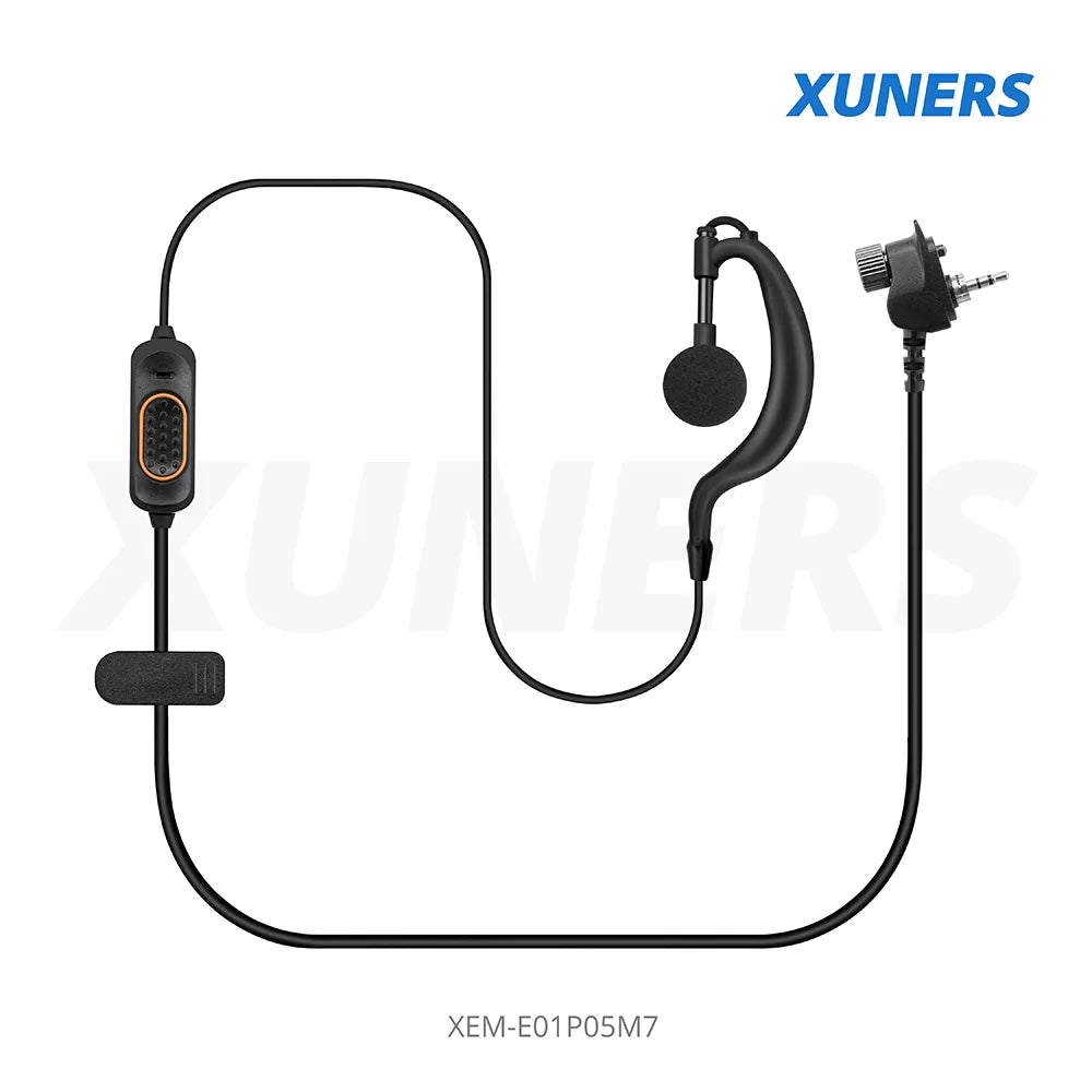 XEM-E01P05M7 For Motorola Two-way Radio Ear-hanger Earplug Headset