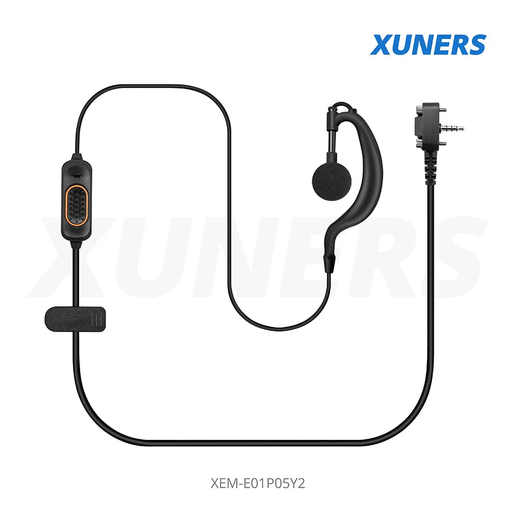 XEM-E01P05Y2 For Vertex Standard Two-way Radio Ear-hanger Earplug Headset