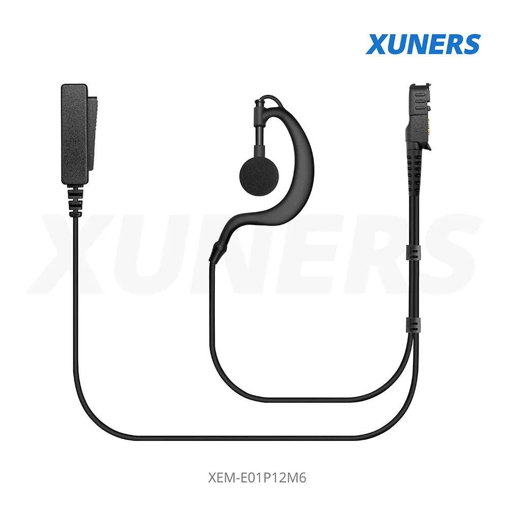 XEM-E01P12M6 For Motorola Two-way Radio Ear-hanger Earplug Headset